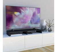 Henor Soporte para Monitor TV 100x26.5x12 cm Soporta hasta 90kg Grafito | 19 mm de grosor, almohadillas antideslizantes y espacio inferior para teclado, ratón o barra de sonido.
