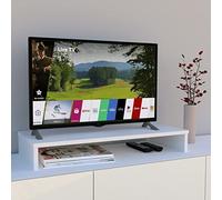 Henor Soporte TV Elevador Pantalla de Madera FSC® 85 x 35 x 12 cm Soporta 50 Kg. Blanco