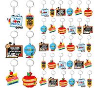 Henoyso Teacher Keychain Bulk Back to School Teacher Appreciation Gifts in Bulk Thank You Key Chain Keyring Gifts(36 Pcs,Book)