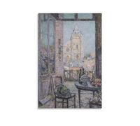 Henri Le Sidaner Table by The Window - Póster impermeable para pared, pintura decorativa adecuada para oficina, dormitorio, sala de estar, póster sin marco, 60 x 90 cm