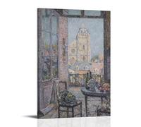 Henri Le Sidaner Table by The Window - Póster impermeable para pared, pintura decorativa adecuada para oficina, dormitorio, sala de estar, marco de póster estilo 60 x 90 cm