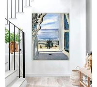 Henri Matisse 《La ventana abierta》 Arte de la lona Pintura al óleo Obra de arte Póster Imagen Decoración de la sala de estar del hogar Impresiones en lienzo 40x60 cm Sin marco