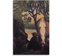 Henri Rousseau《Dama Y Oso》Póster De Arte Henri Rousseau Cuadro De Pared En Lienzo Henri Rousseau Impresiones Para Decoración De Pared Del Hogar Cuadro 40x55cm Sin Marco