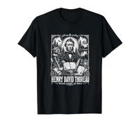 Henry David Thoreau Walden contra el Mundo Camiseta gráfica económica, Hombre, Negro, L