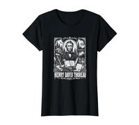 Henry David Thoreau Walden contra el Mundo Camiseta gráfica económica, Mujer, Negro, L
