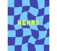Henry Name Notebook: Creative Journal for Kids. 110 Lined Pages. Soft Matte Cover with Blue and Green Checkerboard Design