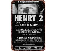 Henry: Retrato de un asesino en serie, parte 2, letrero vintage de estaño para decoración de pared, letrero retro para decoración del hogar, patio, regalos, póster de película, 8 x 12 pulgadas