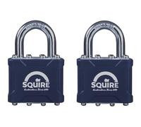 Henry Squire 35T Stronglock Card (2) Padlocks Open Shackle Keyed Alike