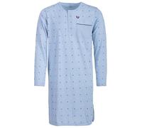 Henry Terre Camisón de caballeros de manga larga con diseño de ola, bolsillo en el pecho y botón, talla M-3XL, azul claro, XXL