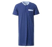 Henry Terre Camisón de manga corta para hombre con bolsillo en el pecho con botones talla M-3XL, azul marino, L