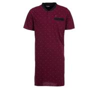 Henry Terre Camisón de manga corta para hombre, con bolsillo en el pecho, con botones, talla M-3XL, burdeos, XXL