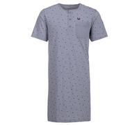 Henry Terre Camisón de manga corta para hombre, con bolsillo en el pecho, con botones, talla M-3XL, gris claro, XXL