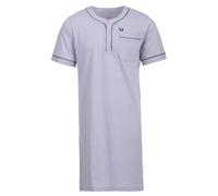 Henry Terre Camisón de manga corta para hombre, con bolsillo en el pecho, con botones, talla M-3XL, gris claro, XXL