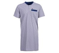 Henry Terre Camisón de manga corta para hombre con bolsillo en el pecho con botones talla M-3XL, gris, XXL