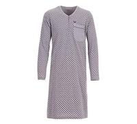 Henry Terre Camisón de manga larga para hombre con bolsillo en el pecho, pijama largo, gris, M