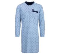 Henry Terre Camisón de manga larga para hombre con brújula y bolsillo en el pecho con botones, talla M-3, azul claro, XXL