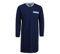 Henry Terre Camisón de manga larga para hombre con brújula y bolsillo en el pecho con botones, talla M-3, azul marino, L