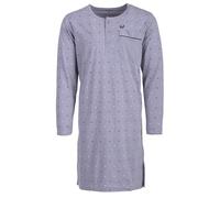 Henry Terre Camisón de manga larga para hombre con diseño de ola, bolsillo en el pecho y tira de botones, talla M-3XL, gris claro, 3XL