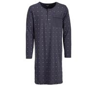 Henry Terre Camisón de manga larga para hombre, diseño de ondas, bolsillo en el pecho, tapeta con botones, talla M-, antracita, L