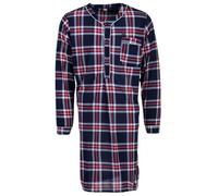 Henry Terre Camisón de manga larga para hombre, estampado de tartán, bolsillo en el pecho, tapeta con botones, talla M-3XL, mezcla de, azul, 3XL