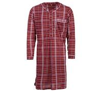 Henry Terre Camisón de manga larga para hombre, estampado de tartán, bolsillo en el pecho, tapeta con botones, talla M-3XL, mezcla de, rojo, XL