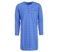 Henry Terre Camisón para Hombre de Manga Larga con Diseño de Ola y Bolsillo con Botón, Talla M-3XL, azul, XL