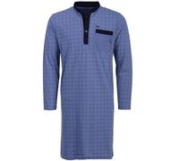 Henry Terre Camisón para hombre de manga larga con puntos y bolsillo en el pecho, talla M-3XL, azul, XXL