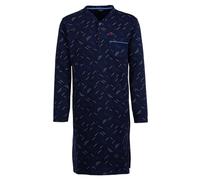 Henry Terre Camisón térmico de manga larga para hombre, diseño de líneas, bolsillo en el pecho, tira de botones, talla M-3XL, azul marino, XL