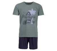 Henry Terre Conjunto de pijama corto para hombre, 2 piezas, M-5XL, algodón, talla grande, verde, 5XL