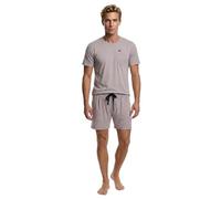 Henry Terre Conjunto de pijama corto para hombre Paul Pijama corto M-5XL Algodón Pantalones Cortos y Camiseta de Manga Corta Diseño Deportivo Pijama de Verano, beige, L