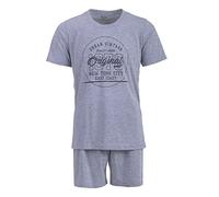 Henry Terre Conjunto de pijama para hombre, 2 piezas, estilo vintage, de algodón, gris, XXL