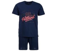 Henry Terre Oregon Portland - Conjunto de pijama corto para hombre (algodón M-5XL), azul marino, 4XL