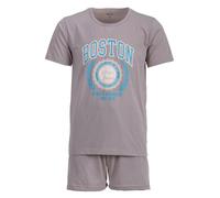 Henry Terre Paul Boston - Pijama corto para hombre, tallas M-5XL, algodón, pantalones cortos y camiseta de manga corta, diseño deportivo, pijama de verano, caqui, 4XL