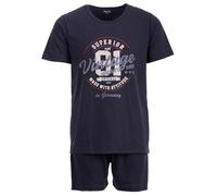 Henry Terre Paul - Pijama para hombre, diseño vintage, tallas M-5XL, algodón, antracita, 5XL