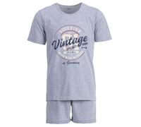 Henry Terre Paul - Pijama para hombre, diseño vintage, tallas M-5XL, algodón, gris, 5XL