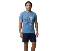 Henry Terre Pijama corto para hombre Conjunto de pijama corto de manga corta para playa de algodón, tallas grandes M-5XL, color: azul, talla: 4XL