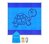 Henrycares Alfombra de Playa 300 x 275cm Grande, Mantas de Playa Antiarena Impermeable Esterilla Playa, Playa Accesorios con 4 Clavos de Fijación, Ideal para Viajes al Aire Libre (Verde)