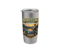 Henry's Lake State Park Idaho - Recuerdo de pesca con mosca Vaso térmico de acero inoxidable de doble pared