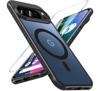 Hensinple - Carcasa magnética para Google Pixel 10/Pixe 10 Pro con cristal templado, compatible con Magsafe, funda translúcida mate a prueba de golpes, antiarañazos, fina carcasa para Pixel 10/10 Pro