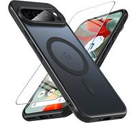 Hensinple - Carcasa para Google Pixel 9 Pro XL, magnética para Pixel 9 Pro XL compatible con MagSafe con cristal templado, antihuellas de los dedos a prueba de golpes Slim Case Case Case para Pixel 9
