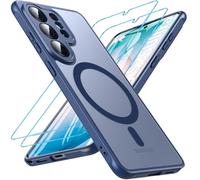 Hensinple Funda Magnética para Samsung Galaxy S26 Ultra, Compatible con MagSafe con 2 Piezas Protector Pantalla Cristal Templado, [Protección de Cámara] Carcasa Translúcida Mate Fina Antigolpes, Azul