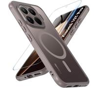 Hensinple Funda Magnética para Xiaomi 15T Pro 5G con Cristal Templado, Compatible con MagSafe, Carcasa Antigolpes Protección Esmerilado Translúcido Resistente a Arañazos (Mocha Gold)