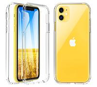 Hensinple Funda para iPhone 11, a prueba de golpes de 360 grados con protector de pantalla integrado Rugged Doble Bumper Case Funda para iPhone 11 - Transparente