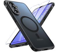 Hensinple Funda para Samsung Galaxy A36 5G, Carcasa Magnética con Cristal Templado, Antigolpes Protección Esmerilado Translúcido para Samsung Galaxy A36 5G (Negro)