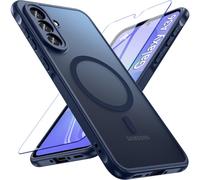 Hensinple Funda para Samsung Galaxy A36 5G, Carcasa Magnética con Cristal Templado, Antigolpes Protección Esmerilado Translúcido para Samsung Galaxy A36 5G (Azul)