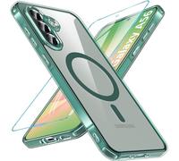 Hensinple Funda para Samsung Galaxy A56 5G, Carcasa Magnética con Cristal Templado, Antigolpes Protección Grado Militar Espalda Trasparente para Samsung Galaxy A56 5G (Verde)