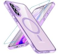 Hensinple Funda para Samsung Galaxy A56 5G, Carcasa Magnética con Cristal Templado, Antigolpes Protección Grado Militar Espalda Trasparente para Samsung Galaxy A56 5G (Lila)