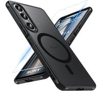Hensinple Funda para Sony Xperia 1 VII con Protector de Pantalla (Negro)