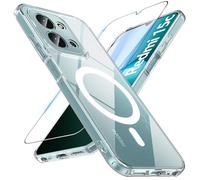 Hensinple Funda para Xiaomi Redmi 15C, Carcasa Magnética con Protector Pantalla de Vidrio Templado, Antigolpes Protección Grado Militar Espalda para Redmi 15C (Trasparente)