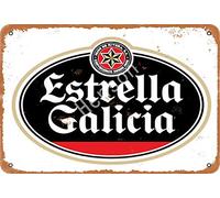 Henson Estrella Galicia Beer Vintage Tin Sign Logo 12 * 8 Inches Advertising Eye-Catching Wall Decoration